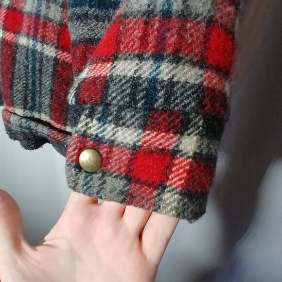 Woolrich Mens Plaid Heavy Jacket Size Large Button-Up Insulated Warm Vintage Det - Picture 4 of 11